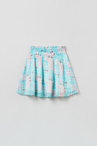 OVS παιδική mini φούστα πλισέ με all-over floral print (3-10 ετών) - 001591556 Γαλάζιο